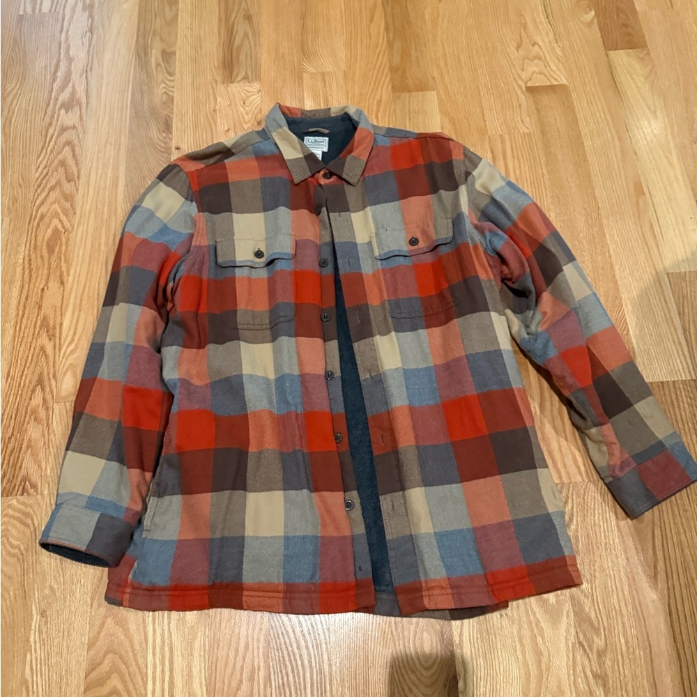 L.L. Bean Fleece Lined Plaid Shirt